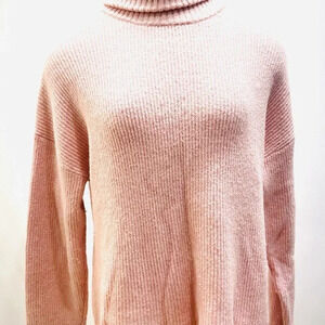 CHELSEA 28 Women Long Sleeve Pull-Over Turtle Neck Pink Sweater Size Medium